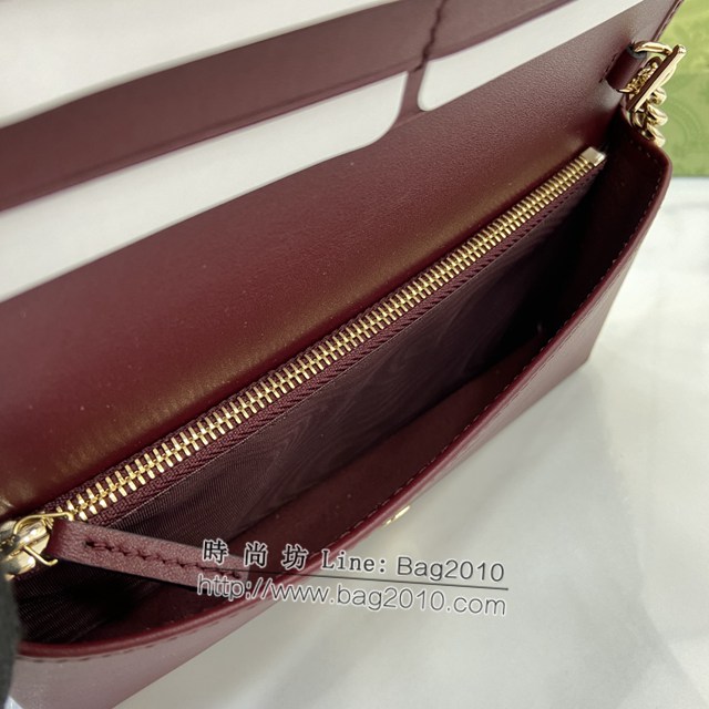 Gucci專櫃古馳最新款Horsebit女士1955系列鏈條錢包 jh1969型號：621892